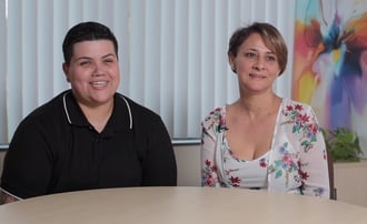 two people smiling - foster parents