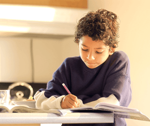 Boy doing homework