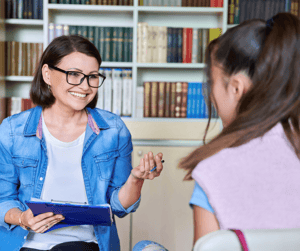 young girl with mentor